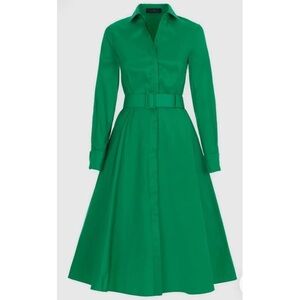 Carolina Herrera Vibrant Green Long Sleeve Dress